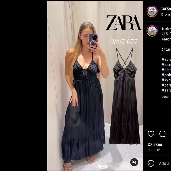 ZARA SATIN SLIP MAXI DRESS with Crisscross Straps Sizes S, L NEW WITH TAG! - Picture 8 of 8